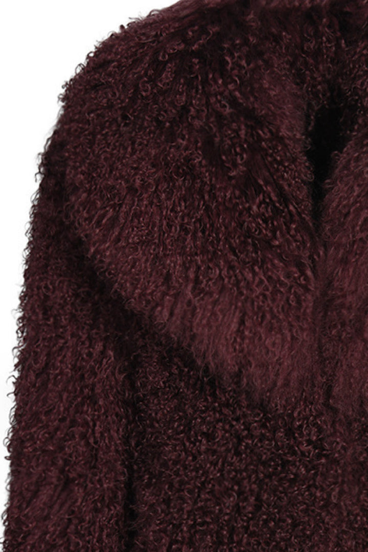 NILA Mongolian Coat Burgundy