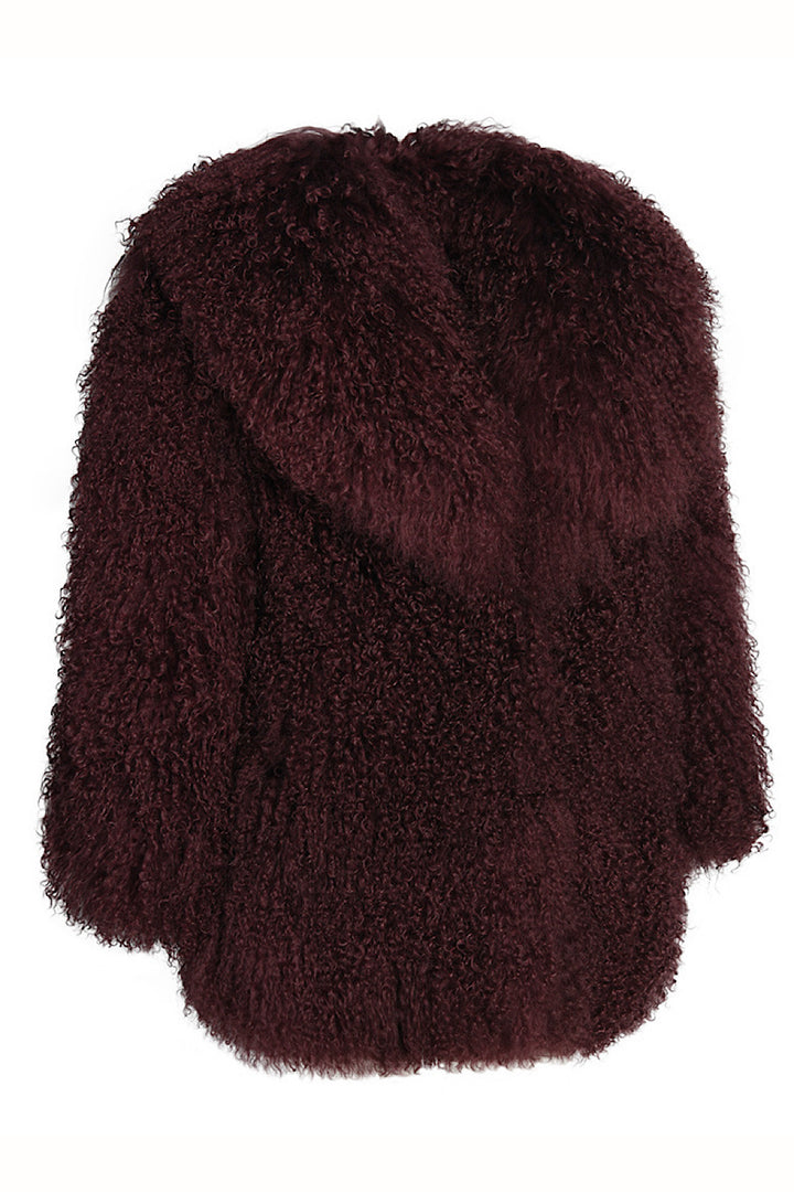 NILA Mongolian Coat Burgundy