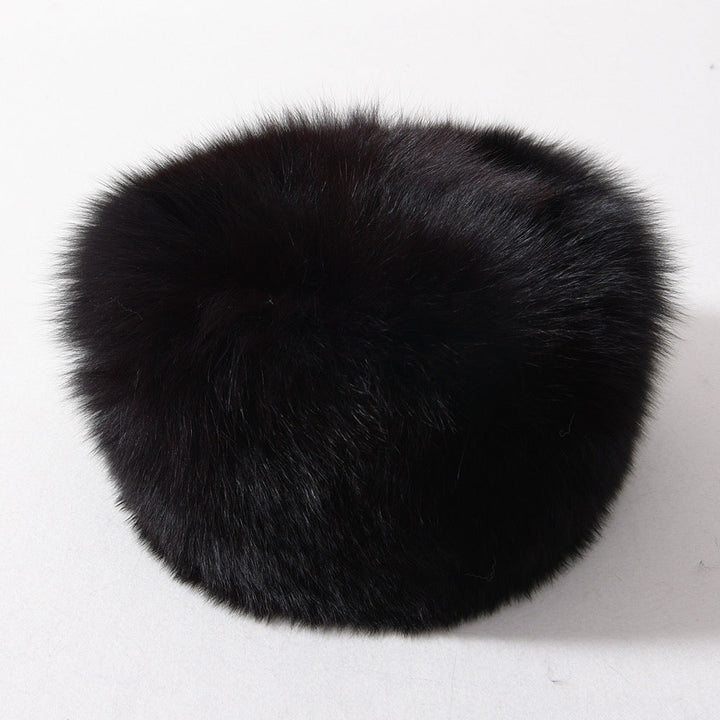 Slavic Fox Fur Hat Black