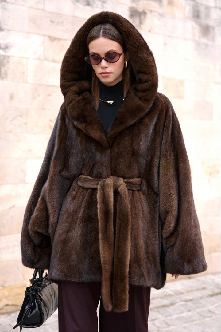Sienna Hooded Mink Coat