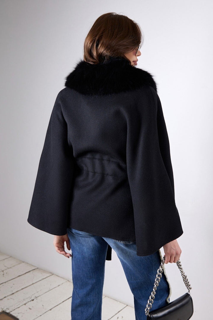 TEODORA Cashmere Cape Black