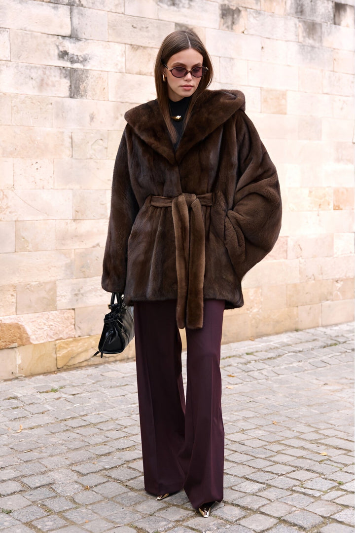 Sienna Hooded Mink Coat