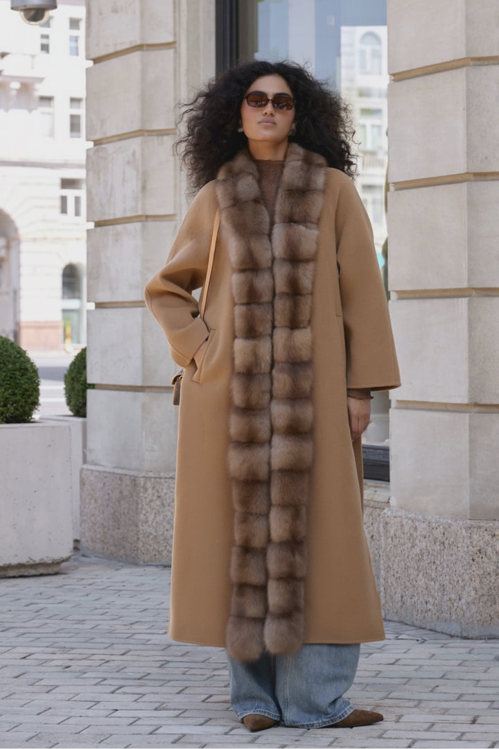 Elodie Cashmere Coat Camel